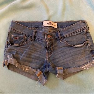Denim low rise shorts